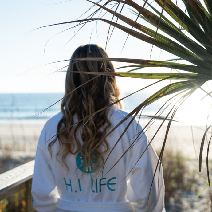 organic cotton robe beach ocean